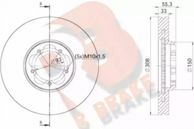 R BRAKE 78rbd16539 -  Тормозной диск